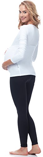 Be Mammy Bandas de Maternidad del Vientre Pack de 2 para Mujer 169 (Negro/Blanco, 40/42)