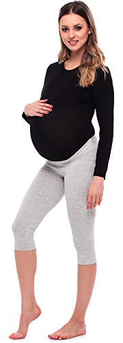 Be Mammy Leggins Premamá 3/4 Embarazo Ropa Deporte BE20-254(Melange, XXL)