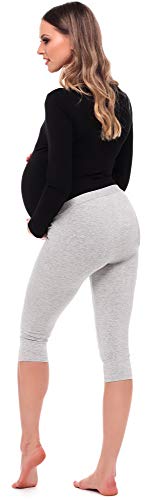 Be Mammy Leggins Premamá 3/4 Embarazo Ropa Deporte BE20-254(Melange, XXL)