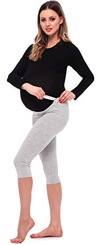 Be Mammy Leggins Premamá 3/4 Embarazo Ropa Deporte BE20-254(Melange, XXL)