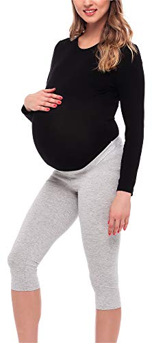 Be Mammy Leggins Premamá 3/4 Embarazo Ropa Deporte BE20-254(Melange, XXL)