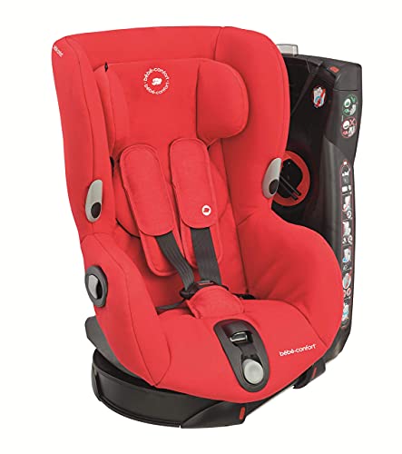 Bébé Confort Axiss Asiento de Coche Giratorio Grupo 1 (9-18 kg), Rojo (Nomad Red), 57.5 x 43.5 x 63 cm + Maxi-Cosi e-Safety Dispositivo antiabandono para silla de coche