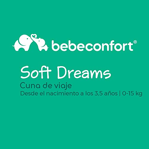 Bebe Confort Soft Dreams, cuna de viaje, altura regulable, desde el nacimiento hasta los 3,5 años, hasta 15 kg, Navy Blue