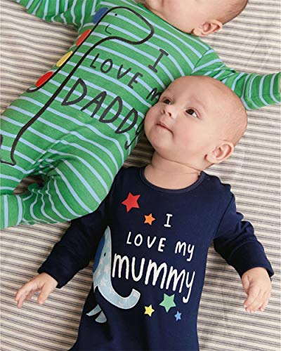 Bebé Pelele de Manga Larga Mono Unisex Mameluco Infantil de Algodón para Recién Nacido Pijama de Una Pieza Body para Niños Pequeños Ropa para Dormir (Verde, 0-3 Meses)