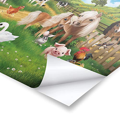 Bilderwelten Poster - Animals On The Farm - Acabado Satinado Autoadhesivo 60 x 90cm