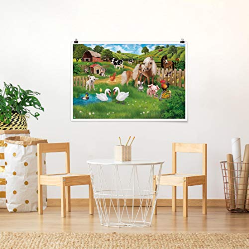 Bilderwelten Poster - Animals On The Farm - Acabado Satinado Autoadhesivo 60 x 90cm