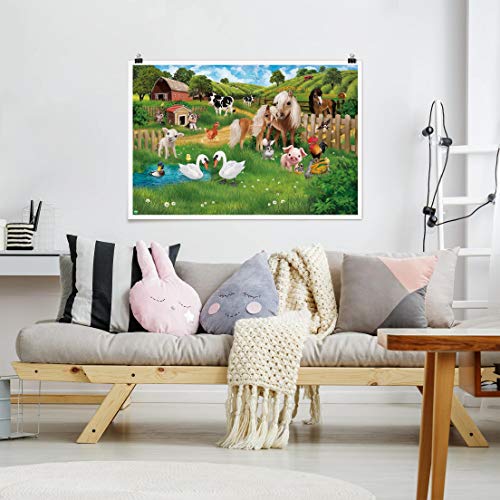 Bilderwelten Poster - Animals On The Farm - Acabado Satinado Autoadhesivo 60 x 90cm