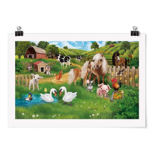 Bilderwelten Poster - Animals On The Farm - Acabado Satinado Autoadhesivo 60 x 90cm