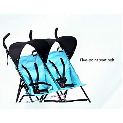 BLLYAYR Cochecito de bebé, coche de bebé, doble bebé, ultra ligero, dos niños, tamaño de paraguas doble, cochecito de niño con mosquitera, carrito de bebé, cochecitos (color: E)