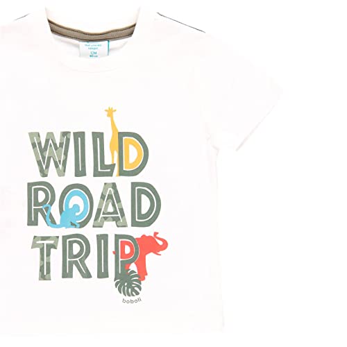 Boboli Camiseta para niño con texto "Born to be wild, beige, 110 cm