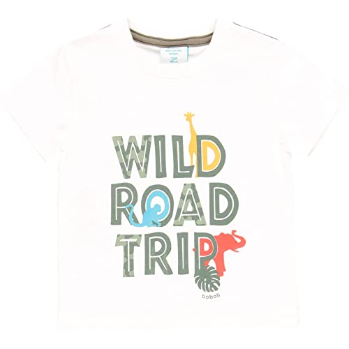 Boboli Camiseta para niño con texto "Born to be wild, beige, 110 cm