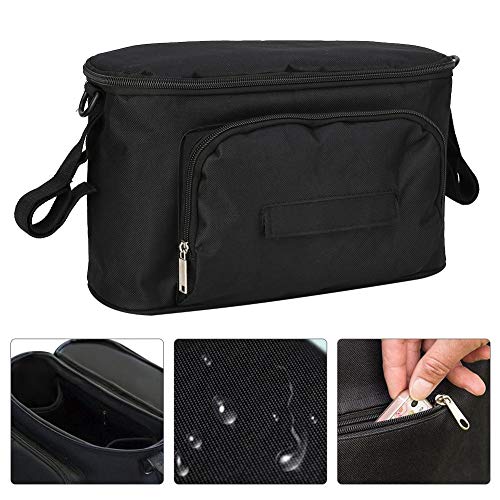 Bolsa Organizador de Cochecito, Bolsa de Cochecito de Bebé Bolsa de Almacenamiento de Cochecito de Bebé Universal Impermeable Bolsa de Pañales de Tela Titular de Colgar Bolsa de Almacenamiento