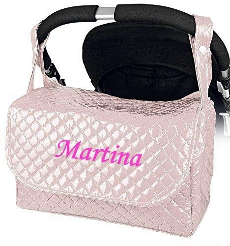 Bolso Carrito Bebé Plastificado personalizado con nombre bordado Color rosa