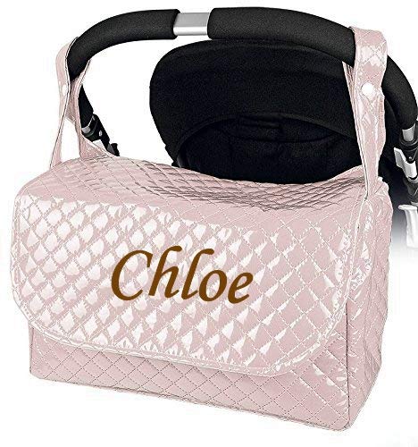 Bolso Carrito Bebé Plastificado personalizado con nombre bordado Color rosa