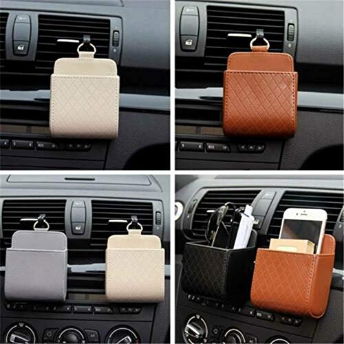 Bolso organizador del respaldo, Auto Vent Outlet Trash Box PU Cuero Coche Tenedor de teléfono móvil Bolsa de almacenamiento Organizador Automóvil Colgando Caja Coche Estilo 4 Colores para artículos de