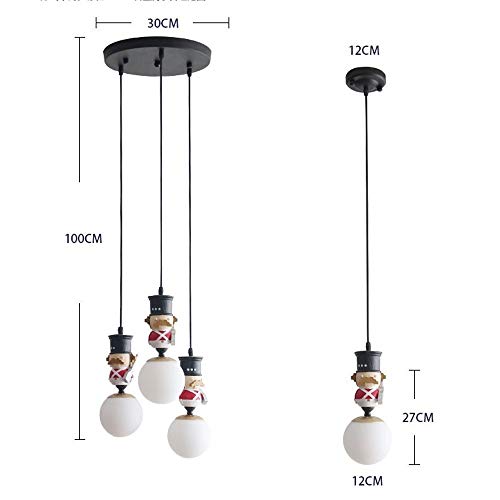 Bvvv Dibujos animados del estilo británico de marionetas Soldado colgar las luces linda creativa de techo for habitaciones de niños de la lámpara pendiente Iluminación for el hogar Lámpara moderna cal