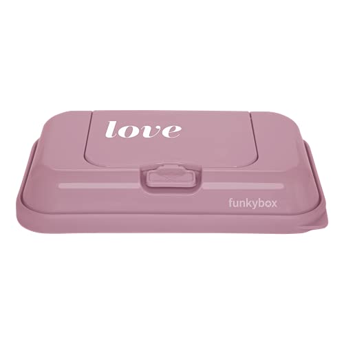 Caja de almacenamiento para toallitas húmedas, diseño bonito y función perfecta, unisex, frescura duradera y fácil de usar (To go, rosa oscuro - Love)