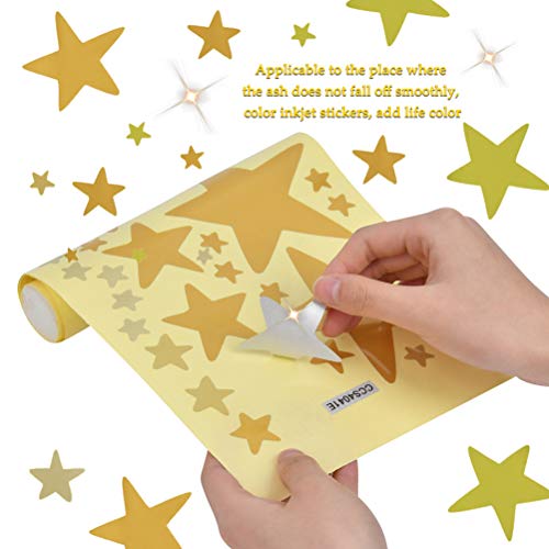 Calcomanía Pegatinas Pared de Estrella Adhesiva Cielo Estrellado 62PCS- Set Pegatinas de Pared Estrella - Bebé Cielo Estrellado para Pegar Pegatina de Pared Decoración de Pared, Niños Pequeños Dorado