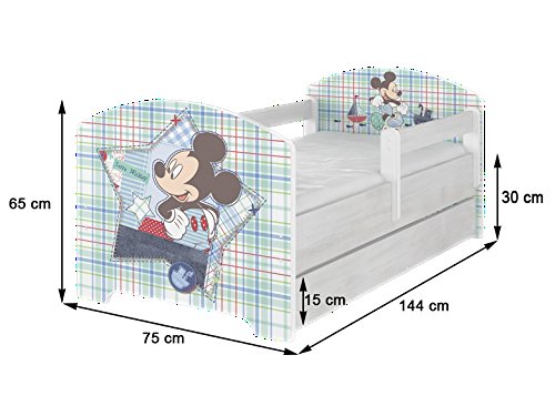 Cama infantil original de Disney con cajón y colchón.