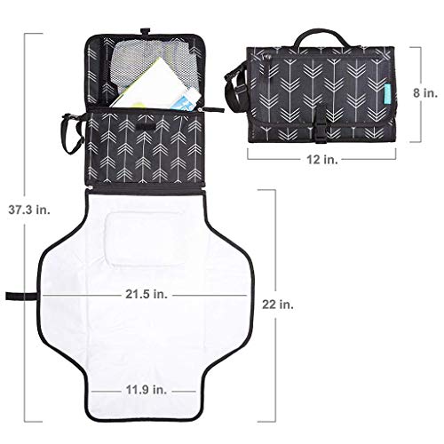 Cambiador Portátil de Pañales para Bebé Kit Cambiador de Viaje Impermeable Colchones Plegables para Cambiador