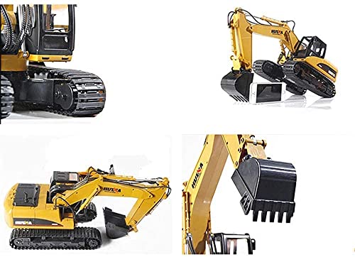 Camión de Juguete de Excavadora a Control Remoto, vehículos de construcción de Excavadora RC a Escala 1/14 para niños, niñas, niños, Tractor RC con Luces, batería Recargable