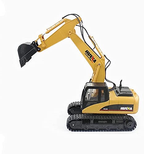 Camión de Juguete de Excavadora a Control Remoto, vehículos de construcción de Excavadora RC a Escala 1/14 para niños, niñas, niños, Tractor RC con Luces, batería Recargable