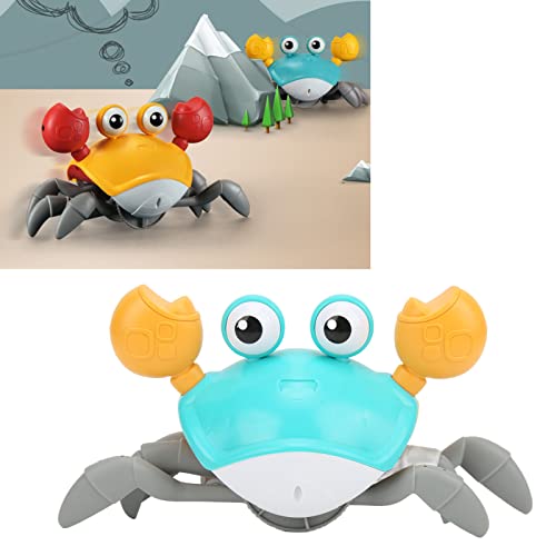 Cangrejo de Juguete para Gatear, 20-30 min de Funcionamiento Continuo Evitar obstáculos automáticos Crawling Crab Toy USB