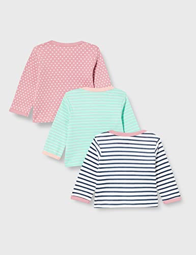 Care 550140 Camiseta Manga Larga, Multicolor (Rose), 12 Meses/80 cm, Pack de 3