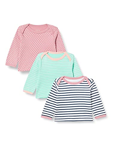 Care 550140 Camiseta Manga Larga, Multicolor (Rose), 12 Meses/80 cm, Pack de 3