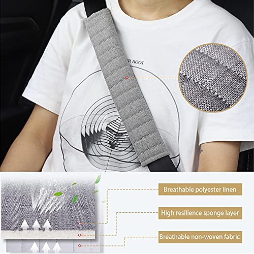 CHIKIXSON Almohadillas para Cinturón De Seguridad, Almohadilla Cinturon Coche, 2PCS Almohadilla de Protección de Correa de Hombro de Cinturón de Seguridad Cómodo para Adultos y Niños (Negro)