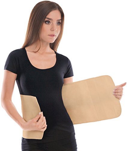 Cinturón elástico postoperatorio abdominal 24cm / Faja postparto y postoperatorio/Apoyo de los músculos abdominales y lumbosacro/Unisex/X-Large Beige