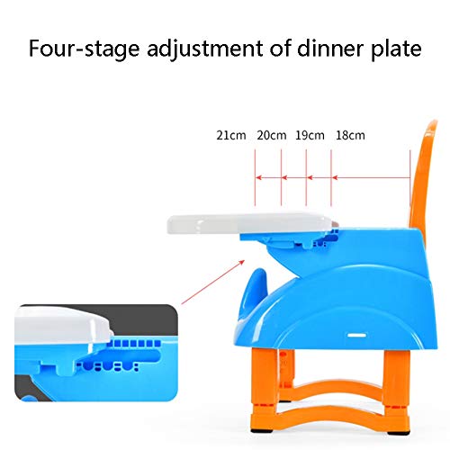 CJY- Cushion 3 en 1 bebé tronas, Plegables portátiles para niños Silla de Comedor, Altura Ajustable con Bandeja extraíble y cinturón de Seguridad de 3 Puntos, Apto para 6 Meses a 3 años de Edad,B