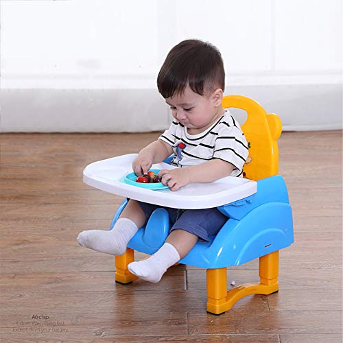 CJY- Cushion 3 en 1 bebé tronas, Plegables portátiles para niños Silla de Comedor, Altura Ajustable con Bandeja extraíble y cinturón de Seguridad de 3 Puntos, Apto para 6 Meses a 3 años de Edad,B