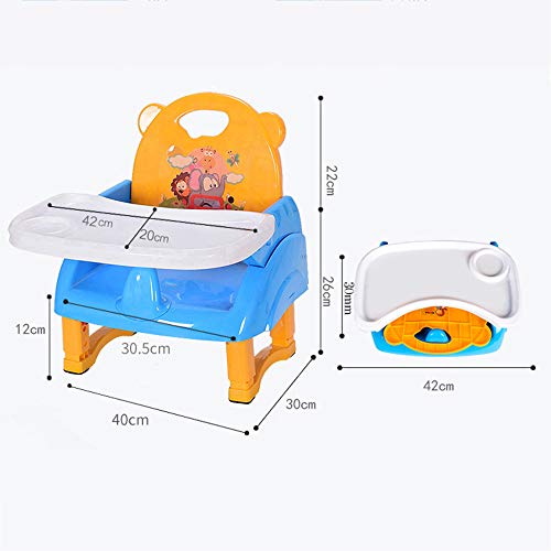 CJY- Cushion 3 en 1 bebé tronas, Plegables portátiles para niños Silla de Comedor, Altura Ajustable con Bandeja extraíble y cinturón de Seguridad de 3 Puntos, Apto para 6 Meses a 3 años de Edad,B