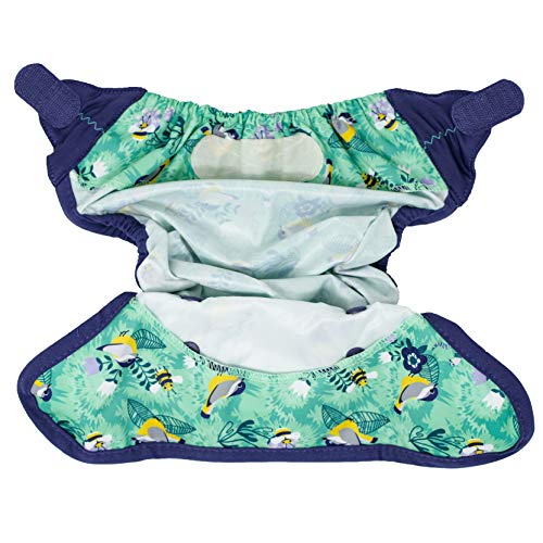 Close Cobertor Pop-in Reutilizable Pañal V2 Bambú Cierre Velcro, Colección Desde El Nacimiento Hasta El Orinal, Round The Garden Unisex, Verde Manzana