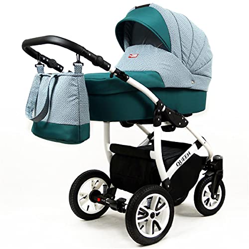 Cochecito 3 en 1 2 en 1 Isofix Buggy Set Queen de Lux4Kids Ocean Green 2en1 sin asiento