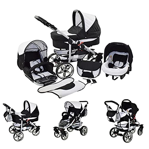 cochecito 3 en 1 todo en un conjunto completo de combo Isofix con el asiento del coche Matrix II de ChillyKids beis & crema 2en1 sin asiento de coche