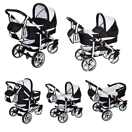 cochecito 3 en 1 todo en un conjunto completo de combo Isofix con el asiento del coche Matrix II de ChillyKids beis & crema 2en1 sin asiento de coche