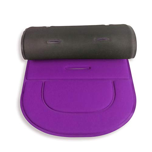 Cojín para cochecito de bebé, alfombrilla para asiento de coche, universal, transpirable, suave (morado)