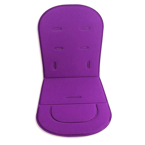 Cojín para cochecito de bebé, alfombrilla para asiento de coche, universal, transpirable, suave (morado)