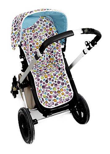 Colchoneta silla compatible con bugaboo + Capota .Serie Burbujas .Color azul