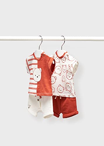 Conjunto bebe niño de 1 a 18 meses – set primera puesta 4 piezas – set recién nacido – conjunto Manga corta Bebe Niño – Camiseta y pantalón corto para bebe (1651, 9 meses)