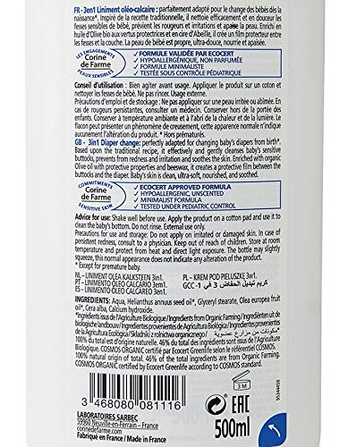 Corine de farme baby bio organic liniment organic olive oil 500ml