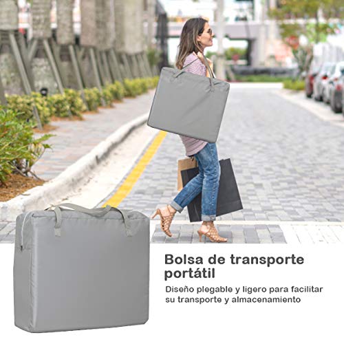 COSTWAY Cuna Portátil de Viaje para Niños, Parque Plegable para Niños con Colchón Lavable, Diseño con Cremallera Lateral, Bolsa de Transporte, Fácil de Montar, Parque 2 en 1 para Bebés y Niños (Plata)