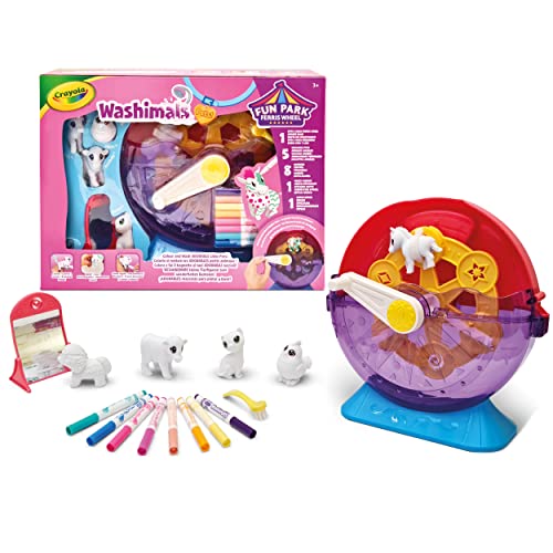 CRAYOLA - Washimals, Super Set Noria Gira y baño, para Colorear y bañar a los Cachorros, Juego y Regalo para niños, Edad 3+, 74-7458