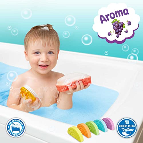 CRAZE INKEE 5 Set Bombas Baño para Niños con forma de arcoíris Bubbliz con aroma a uva en 5 colores diferentes, juguetes baño 30349