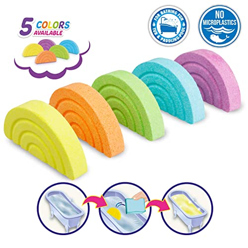 CRAZE INKEE 5 Set Bombas Baño para Niños con forma de arcoíris Bubbliz con aroma a uva en 5 colores diferentes, juguetes baño 30349