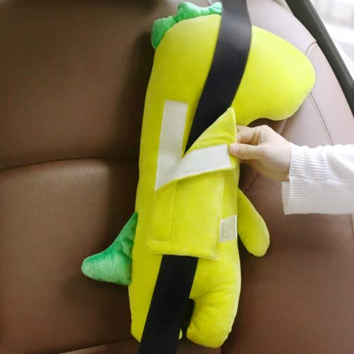 Crazy Bean Cinturón de seguridad de dibujos animados almohada reposacabezas ayuda del cuello del coche de seguridad la cubierta del cinturón de seguridad Cinturón suave protector para niños estilo del