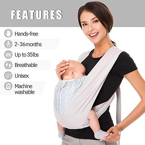 Cuby Best Organic Baby Carrier Cozy Cotton Baby Wrap X-Type Baby Sling Portabebe Ergonomica Kanguru Baby Carrier Calificación (Nuevo Plata)