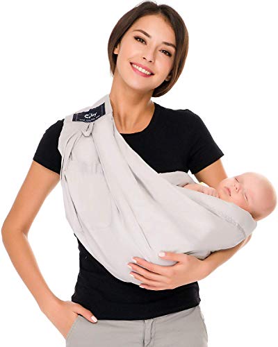 CUBY Portador de Bebé Multifuncional,Cómodo Algodón,Hebilla Ajustable Baby Carrier, Ergonómica, sexo masculino y femenino Baby Wrap ( Rosa Flamenco ) (Gris)